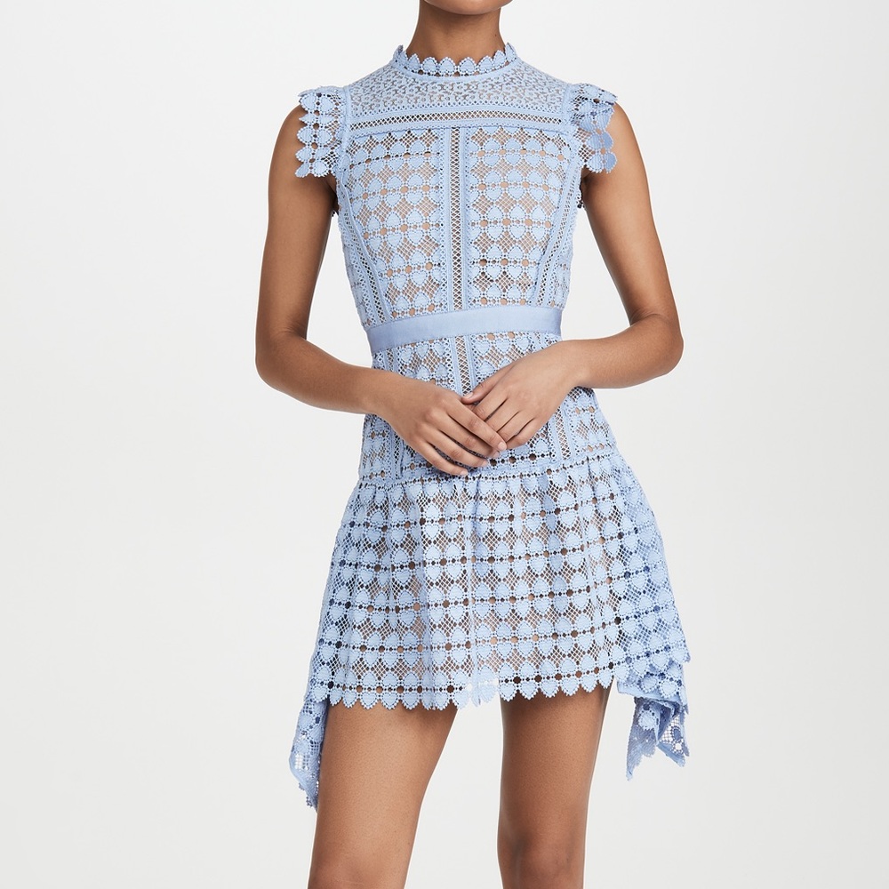 SELF-PORTRAIT Heart Lace Mini Dress
